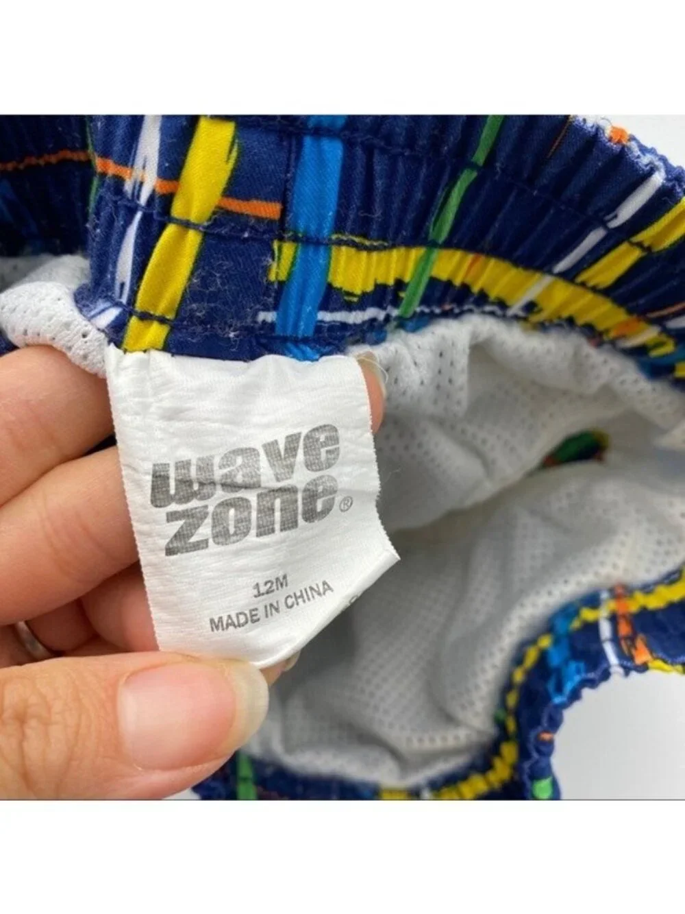 Wave Zone Cargo Printed Swim Trunks Baby Boy Size 12 Months Pool Swimwear Beach